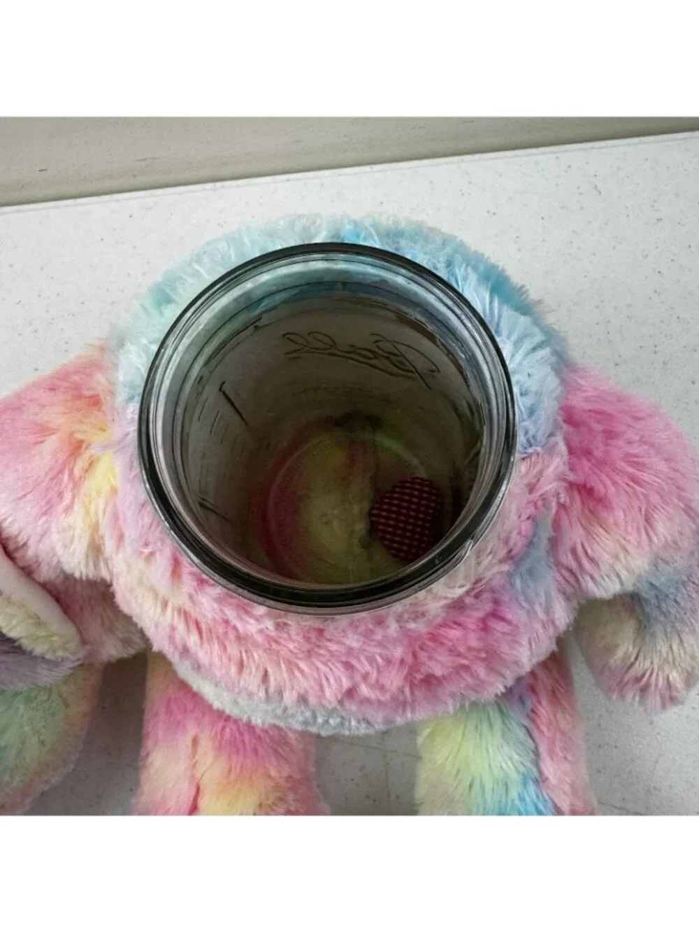 Bunny Rabbit Stash Jar Pink Blu Yellow Bunny Plush Hide Valuables Secret Storage